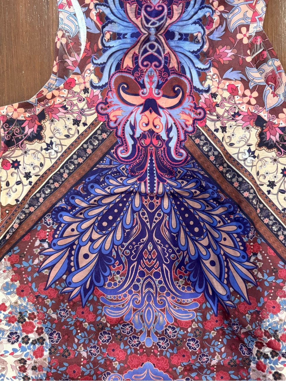 Printed V-Neck Sleeveless Top in Purple and Pink - Picture 4 of 8